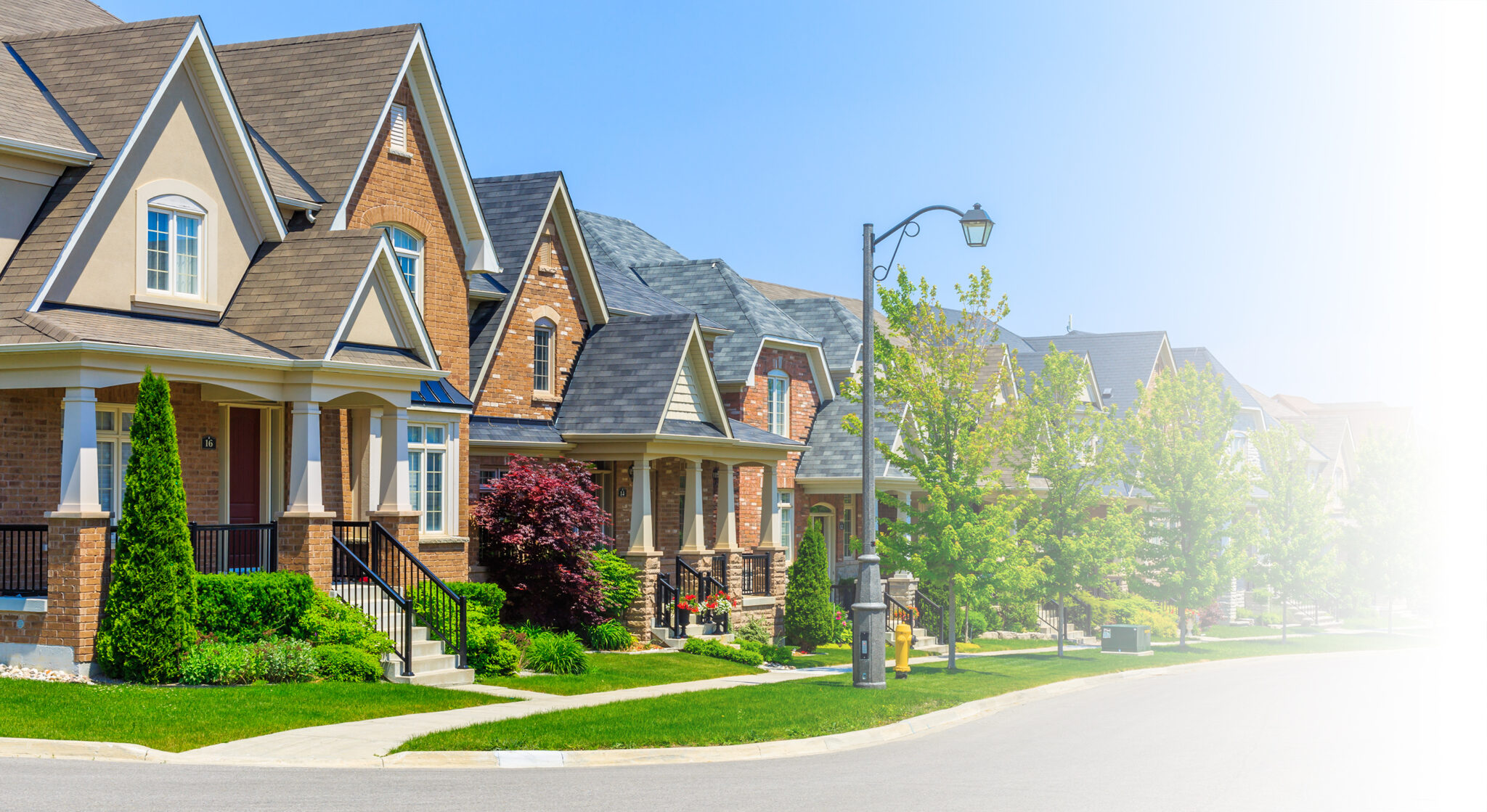 Custom built luxury houses in the suburbs of Toronto, Canada.